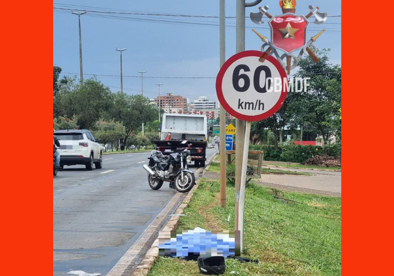 Motociclista vai a óbito após colidir em poste em Águas Claras